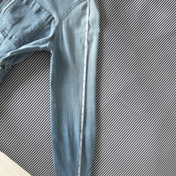 Blue Denim Zip-Up Jumpsuit by Express - Picture 13 of 14